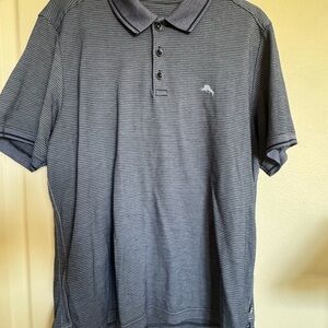 Tommy Bahama Men's Polo Shirt - Gray Stripes